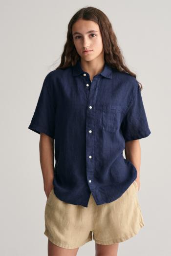 KOŠILE GANT RELAXED LINEN SS SHIRT MARINE