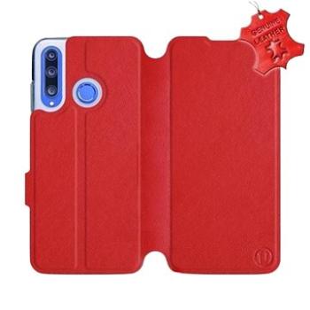 Flip pouzdro na mobil Honor 20 Lite - Červené - kožené -   Red Leather (5903226899678)