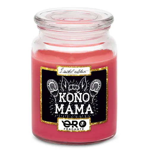 Svíčka Koňo – máma (Vůně svíčky: Višně v čokoládě)