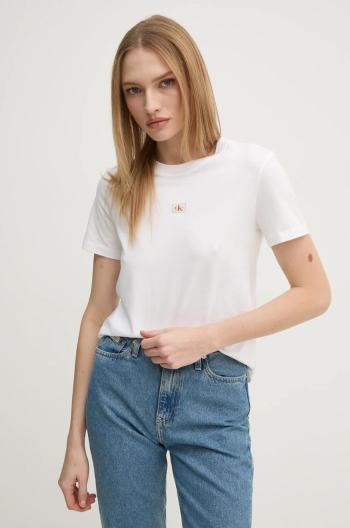 Bavlněné tričko Calvin Klein Jeans bílá barva, J20J225084