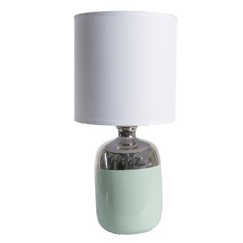 Stolní lampa s keramickou nohou a bílým stínidlem - Ø 15*33 cm E27/max 1*60W 6LMC0071