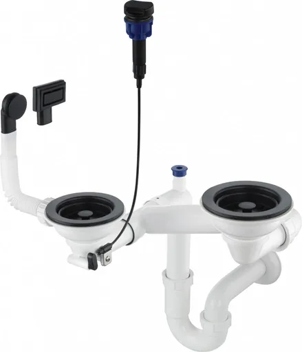 DEANTE Sifon černá Náhradní sifonová sada, 1.5  and 2 bowl ZXY_N973