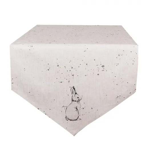 Béžový běhoun na stůl s králíčkem Bunny Buddies - 50*160 cm BNS65