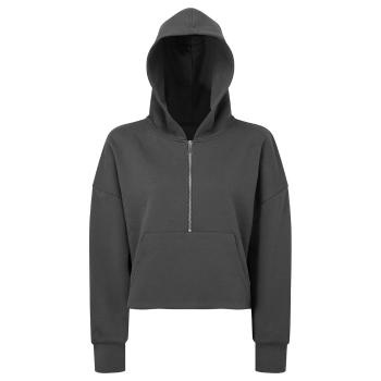 TriDri® Dámská mikina s 1/2 zipem a kapucí - Uhlová | L/XL