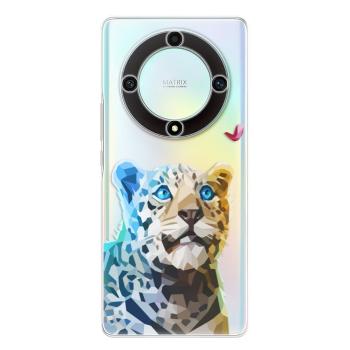 Odolné silikonové pouzdro iSaprio - Leopard With Butterfly - Honor Magic5 Lite 5G