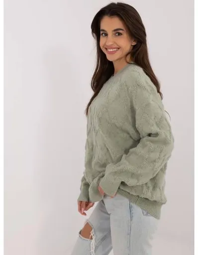 Fuchsiový dlouhý svetr s copánky