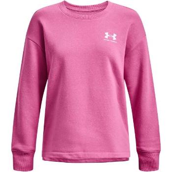 Under Armour RIVAL FLEECE OVERSIZE CREW Dámská mikina, růžová, velikost