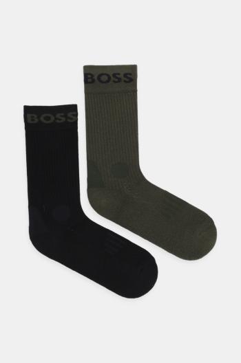 Ponožky BOSS 2-pack pánské, zelená barva