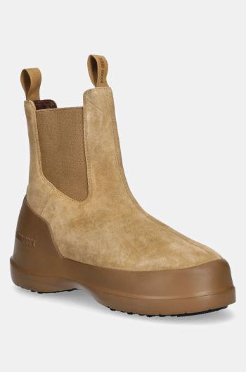 Semišové kotníkové boty Moon Boot MB LUNA CHELSEA SUEDE hnědá barva, 80D2480050 L003