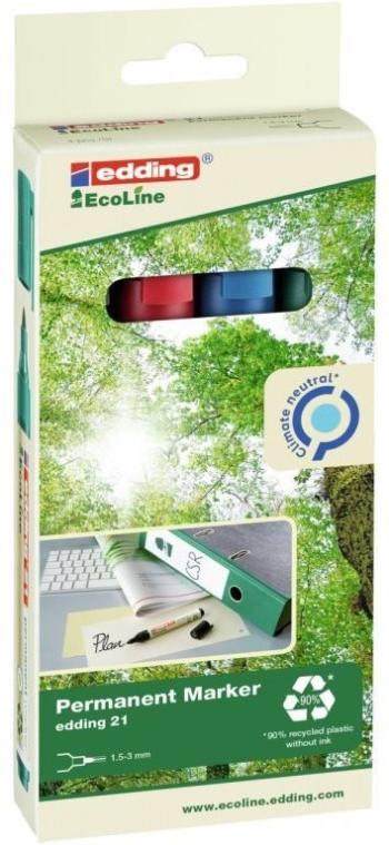 Marker EDDING EcoLine 21 tartós filctoll, 4 szín