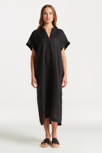 ŠATY GANT RELAXED SS LINEN CAFTAN EBONY BLACK