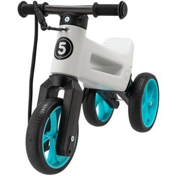 Teddies Odrážedlo FUNNY WHEELS Rider SuperSport bílé/tyrkys 2v1+popruh (8595557514497)