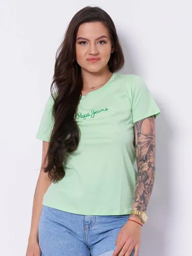 Pepe Jeans dámské zelené tričko Lorette PL505827606 L