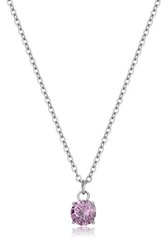 S'Agapõ Nadčasový ocelový náhrdelník s kubickým zirkonem Dazzly SDZ01