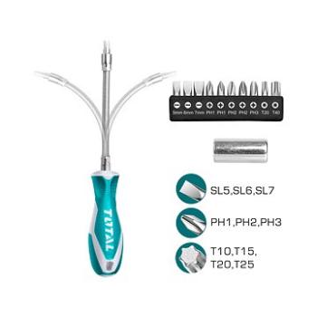 TOTAL-TOOLS Šroubovák s hroty, sada 12ks (THT250FL1206)