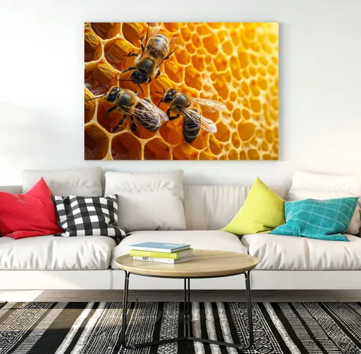 Obraz Včely na plástvi (Rozměr obrazu: 120x80)