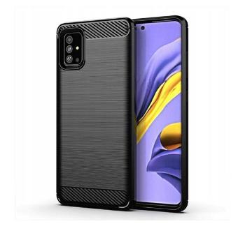 Forcell Carbon hátlap tok Samsung A716 Galaxy A71 5G, fekete
