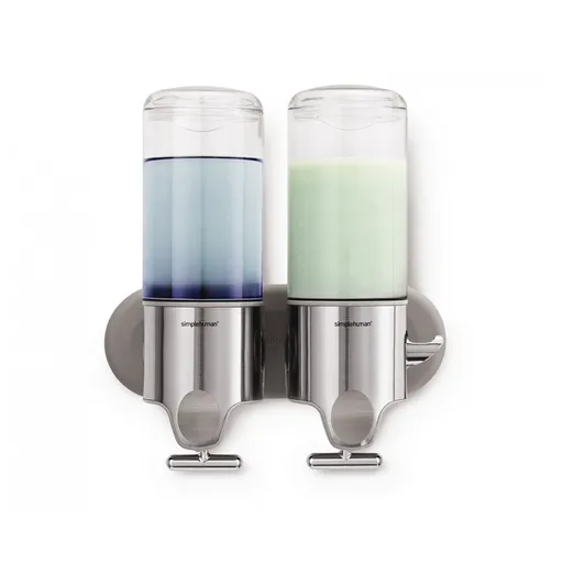 Simplehuman Dávkovač mýdla a šamponu na zeď 2x 444 ml nerez
