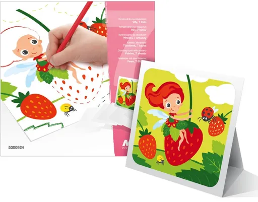 Omalovánky se stojánkem Víly 7 listů 18x18cm