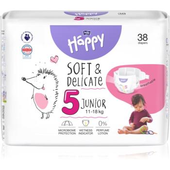 Bella Baby Happy Soft&Delicate Size 5 Junior jednorázové pleny 11-18 kg 38 ks