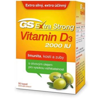 GS Extra Strong Vitamin D3 2000 IU cps. 90 2022 ČR/SK (8595693300473)