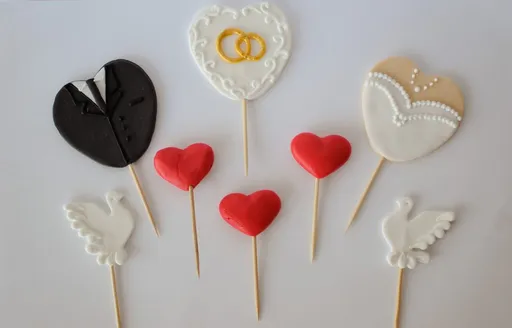 Svatební sada cukrových zápichů -