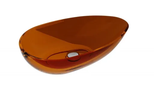 BESCO Umyvadlo na desku NEYA ze syntetické pryskyřice Barva Hnědá, Barva sifonu Chrom KENEYA60H