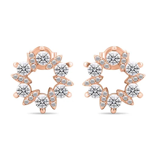 Brilio Silver Půvabné bronzové náušnice s čirými zirkony EA593R