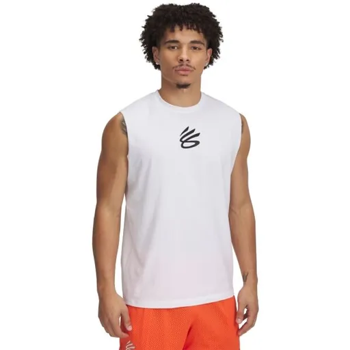 Under Armour CURRY SLVS TEE Pánské tílko, bílá, velikost M