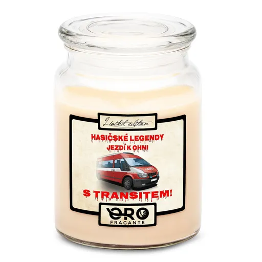 Svíčka Hasičské legendy – Transit (Vůně svíčky: Vanilka)