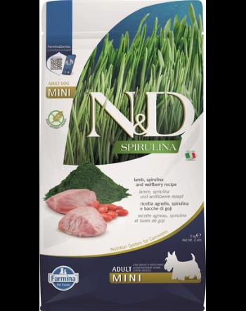 FARMINA N&amp;D Spirulina Adult Mini Lamb &amp; Wolfberry 2 kg Hrana uscata pentru caini talie mica, cu miel si spirulina