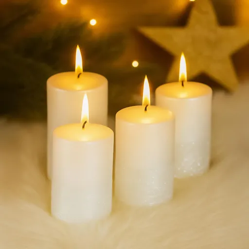 Weltbild Vosková svíčka, 4 ks, bílá