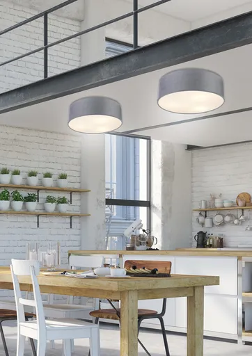 Kulatá stropní lampa světle šedá 3x40W E27 40cm Kioto