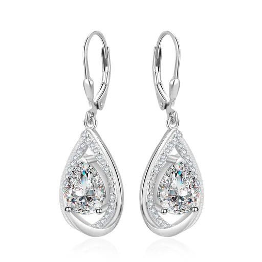 Agato Luxusní stříbrné náušnice se zirkony AGT-E108LW