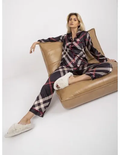 Dámské pyžamo s kalhotami saténové WERNER černé