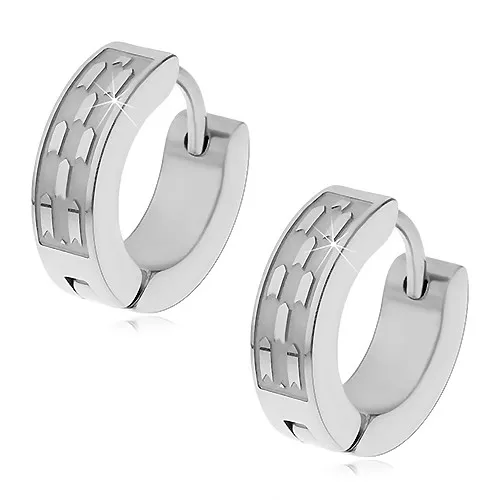 Náušnice z chirurgické oceli s lesklými a matnými šipkami