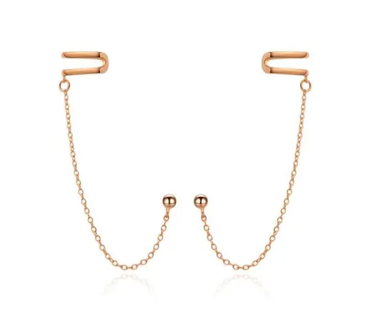 MOISS Pozlacené řetízkové záušnice E0004308