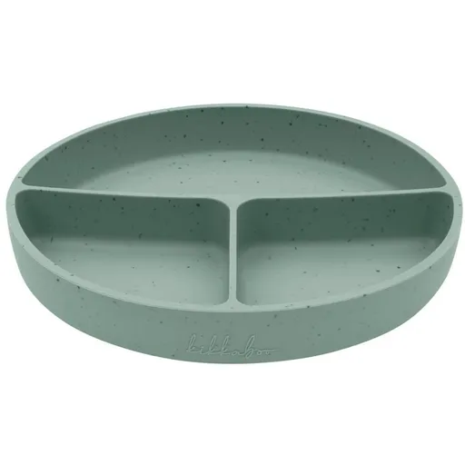 KikkaBoo Talíř dělený s přísavkou Platinum Silicone Sage