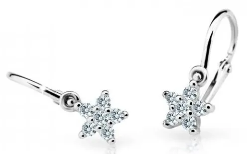 Cutie Diamonds Dětské náušnice z bílého zlata Hvězdičky s brilianty DC2118-10-00-X-2