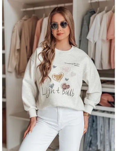 Dámská oversize mikina se srdíčky PINKNOTE šedá