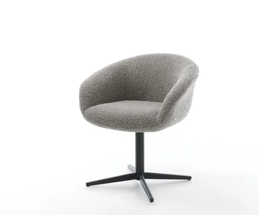 Jídelní židle Vinka-Flex s područkami bouclé stříbrnošedá