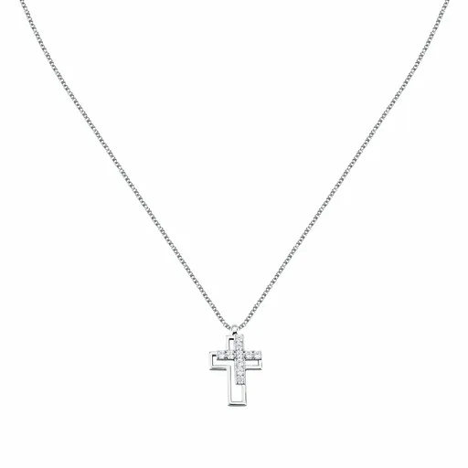 Morellato Stříbrný náhrdelník s kubickými zirkony Křížek Tennis SATT21