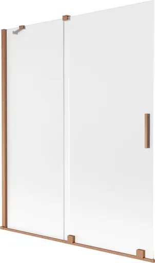 MEXEN/S Velar dvoukřídlá posuvná vanová zástěna 140 x 150, dekor, měď kartáčovaná 896-140-000-31-65