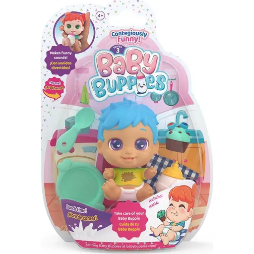 Baby Buppies miminko Kluk modré vlasy jídlo