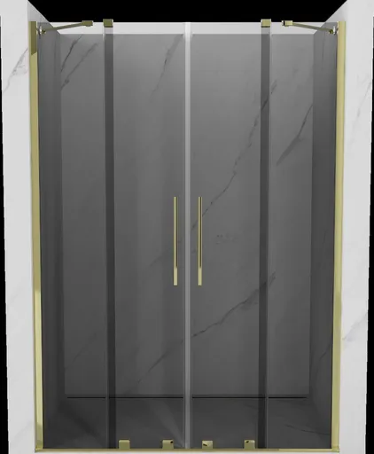 MEXEN/S Velar Duo posuvné sprchové dveře 140, grafit, zlatá 871-140-000-42-50