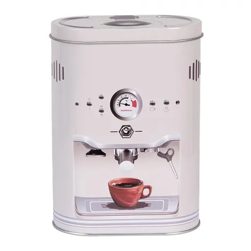 Šedá plechová dóza na kávu Coffee Cup - 14*8*19 cm 6BL0188
