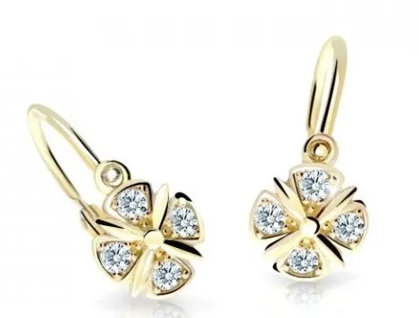 Cutie Diamonds Dětské náušnice ze žlutého zlata s diamanty C2245-10-10-X-1-D