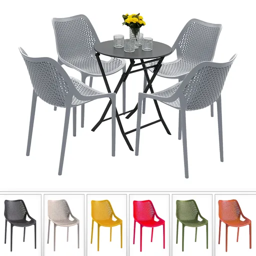 Zahradní sestava DUBLIN/SUNNY 1+4 (různé barvy) černá