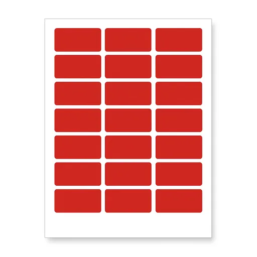 Samolepicí etikety 63,5 x 29,6 mm, 27 etiket, A4, 20 listů, červené