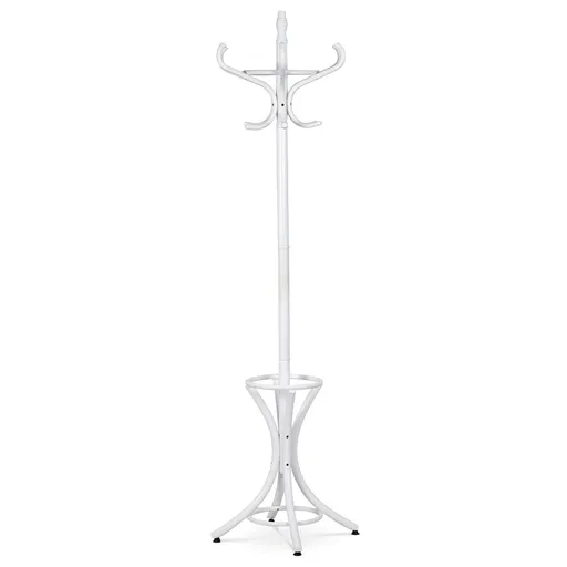 Dřevěný masivní věšák bílá matná, 185 cm